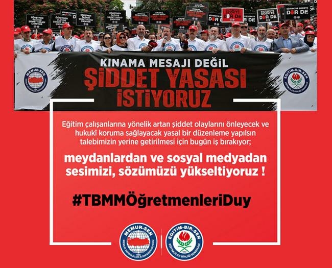 Eğitim-Bir-Sen, “Şiddete karşı yasal düzenleme istiyoruz”