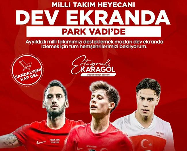 Erbaa Belediyesi, Çekya maçı için dev ekranıyla hazır