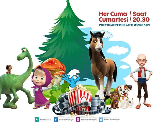 Erbaa Belediyesi’nden çocuklara “Yaz Sineması”