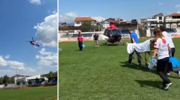 İş kazasında yaralanan gence ambulans helikopter yetişti