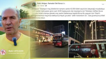 Tokatspor kafilesi Bursa Ramada Hotel’de maçı bekliyor