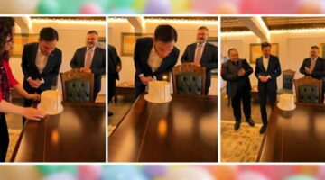 Personelinden Başkan Yazıcıoğlu’na doğum günü sürprizi