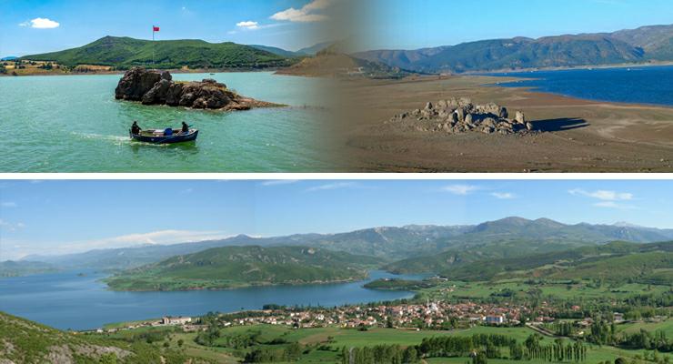 Almus Barajı’nda kuraklık alarmı! Sular çekilince kayalıklar ortaya çıktı