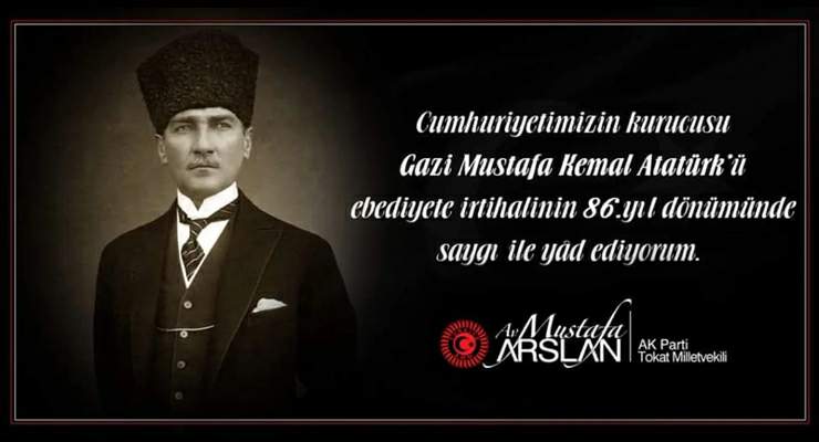 Vekil Arslan’nın, “10 Kasım Atatürk’ü Anma Günü” mesajı