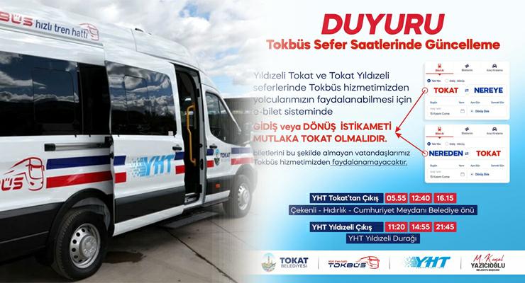 TOKBÜS sefer saatlerinde güncelleme yapıldı