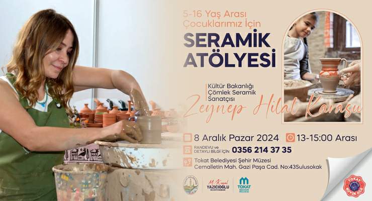 Çocuklar bu pazar “Zeynep Hilal Karasu” ile seramik atölyesinde