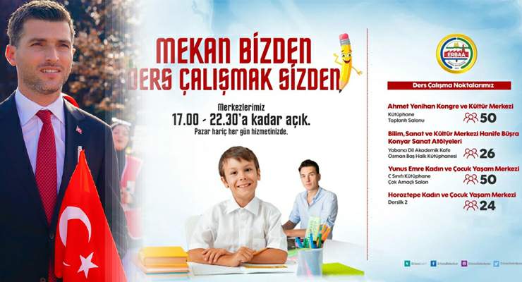 Erbaa Belediyesi öğrencilere tüm kapıları açtı