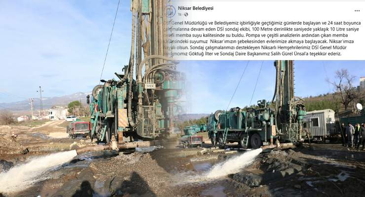 Niksar İlçesi’nde “Memba Suyu” kalitesinde su bulundu