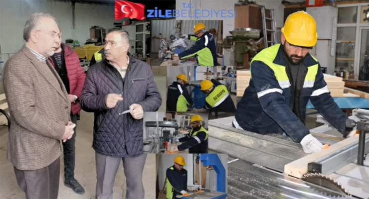 Zile Belediyesi’nden marangozhane birimine yeni makine yatırımı