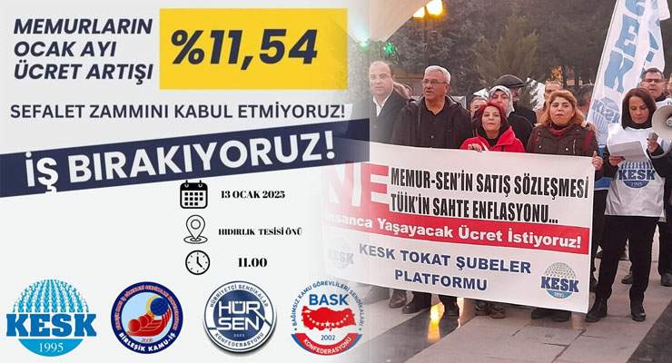 Memura %11,54 ücret artışına karşı “İş Bırakma Eylemi”