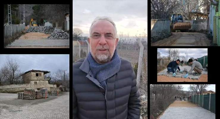 Zile Belediyesi’nden Belediye Bağı Yolu’na kumlama ve parke atağı
