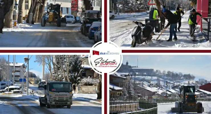 Zile Belediyesi, Karla mücadeleye devam ediyor