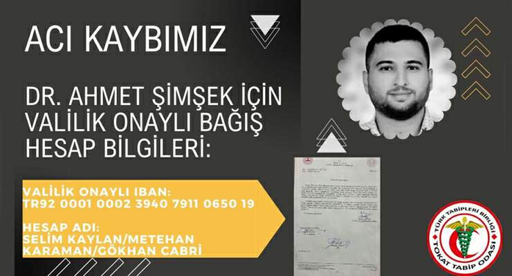 Dr. Ahmet Şimşek için, “Valilik Onaylı Dayanışma Kampanyası”