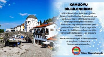Niksar’da kötü hava durumu sebebiyle eğitime 1 gün ara verildi