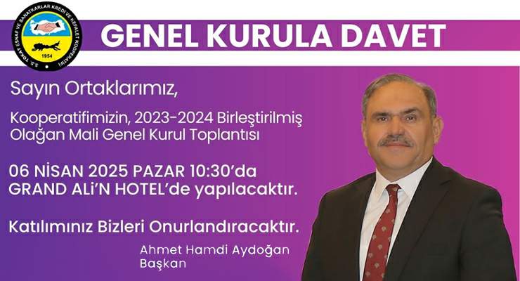 Başkan Aydoğan’dan ‘Genel Kurul’a davet