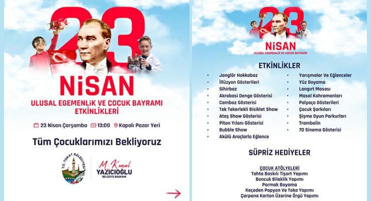 Haydi çocuklar! 23 Nisan Ulusal Egemenlik ve Çocuk Bayramı’na