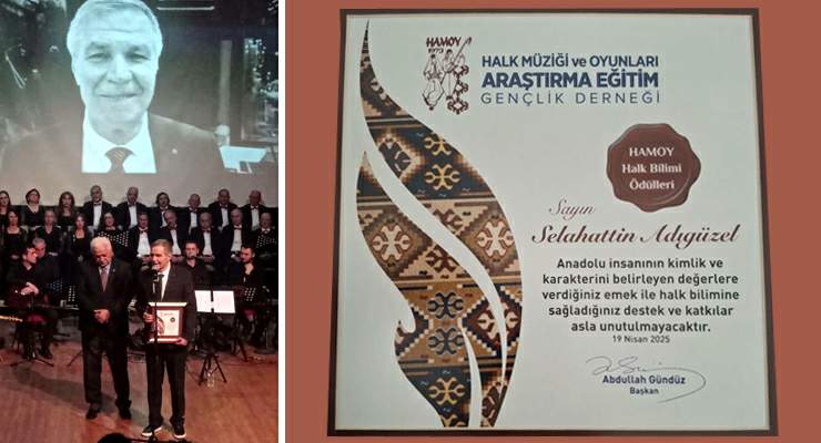 Selahattin Adıgüzel’e “HAMOY Halk Bilimleri Ödülü” verildi