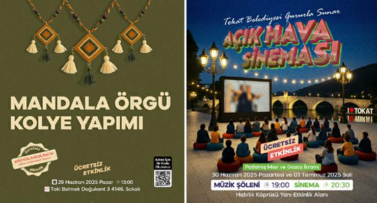 Tokat Belediyesi’nden 2 etkinlik daha