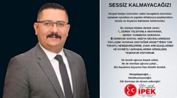 MHP Tokat İl Başkanı Mustafa İpek, “Sessiz kalmayacağız”
