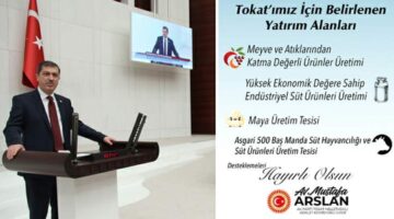 Mustafa Arslan, “Tokat’a yeni yatırımlar yolda”