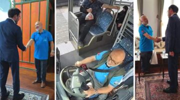 Duyarlı şoförü Başkan Yazıcıoğlu makamında misafir etti