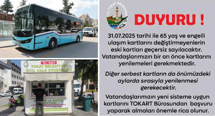 65 yaş ve engelli ulaşım kartlarını yenilemeyenlerin eski kartları geçersiz sayılacak