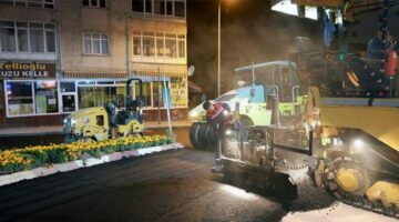 “Eski Niksar Yolu Kavşağı” gece mesaisiyle yenileniyor