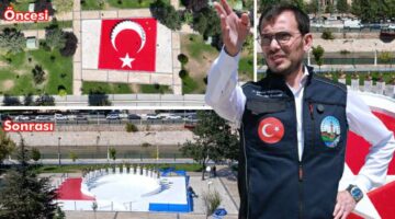Tokat’ta eleştirilere sebep olan “Anıt-Türk Bayrağı” zemin rengi değişiyor