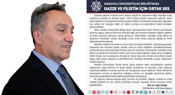 Anadolu Üniversiteler Birliği’nden Gazze ve Filistin için ortak çağrı