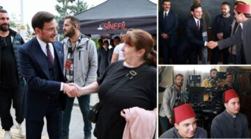 Başkan Yazıcıoğlu, “Onbeşliler” dizisinin setini ziyaret etti