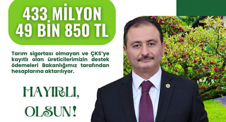 Cüneyt Aldemir, “Zirai dondan etkilenen çiftçilere 433 milyon TL destek verilecek”