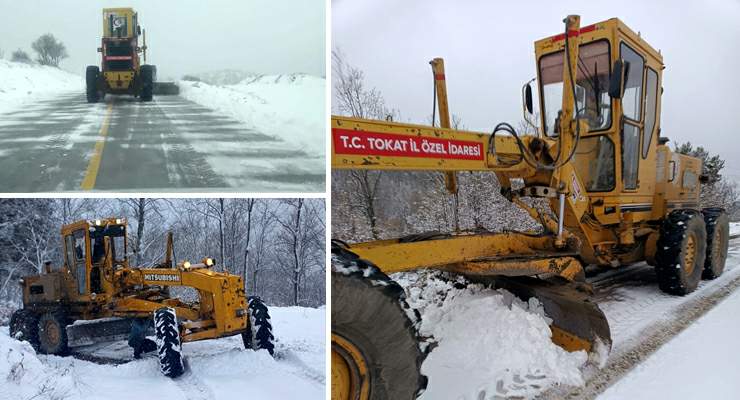 Tokat İl Özel İdare ekiplerinin “Kar” mesaisi başladı
