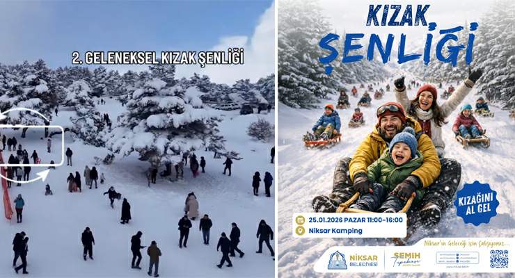 Niksar Belediyesi’nden, “Kızak şenliğimize davetlisiniz”