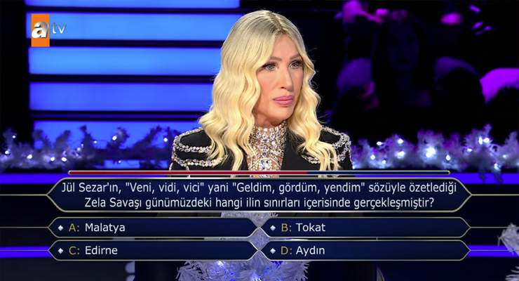 Seda Sayan’a ‘Kim Milyoner Olmak İster’de soru Tokat’tan geldi