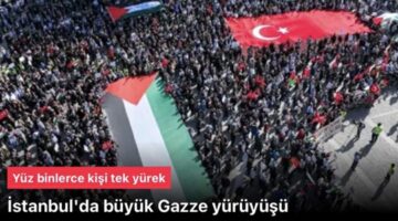 İstanbul Galata Köprüsü’nde “Sinmiyoruz, susmuyoruz Filistin’i unutmuyoruz” etkinliği