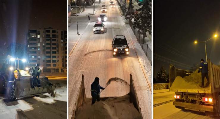 Turhal’da buzlanmaya karşı kesintisiz mesai
