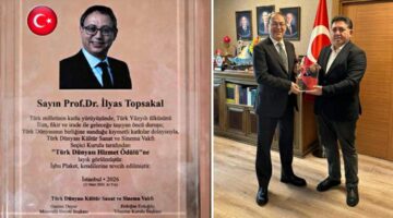 Türk Dünyası’na Hizmet Ödülü Prof. Dr. İlyas Topsakal’a