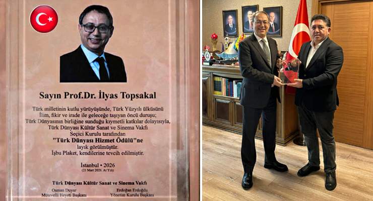 Türk Dünyası’na Hizmet Ödülü Prof. Dr. İlyas Topsakal’a