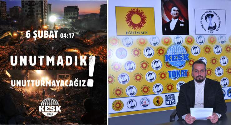 KESK Tokat Şubeler Platformu, “Asrın felaketi değil, Asrın ihmali”