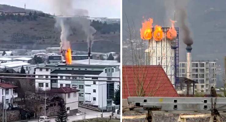 Tokat’ta kereste fabrikasının silosundaki yangın kontrol altına alındı