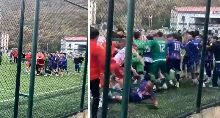 Tokat’ta amatör maçta saha karıştı