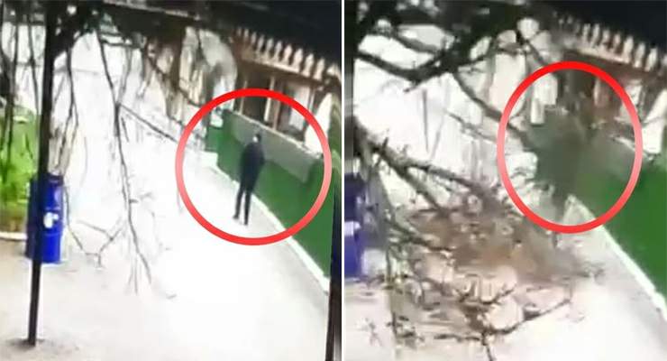 Tokat’ta fırtınanın devirdiği ağacın altında kalmaktan son anda kurtuldu