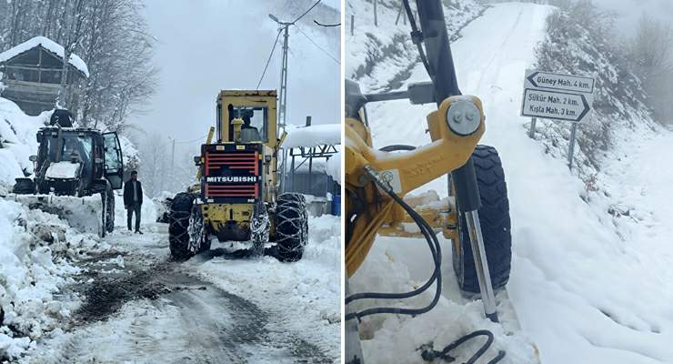 Erbaa’da kapanan köy yolu ekiplerin çalışmasıyla açıldı