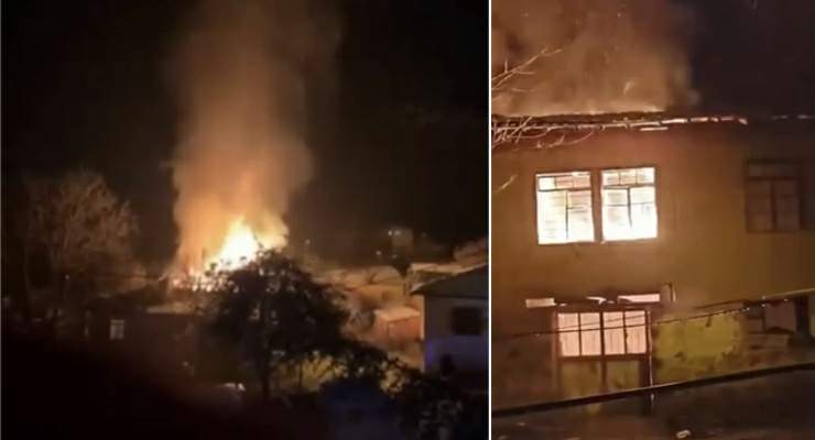 Tokat’ta alevler geceyi aydınlattı
