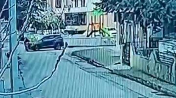 Kornaya bastı ama otomobile çarpmaktan kurtulamadı