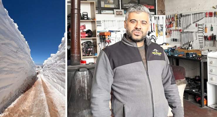 Tokat’ta kar duvarları yolu tünele çevirdi