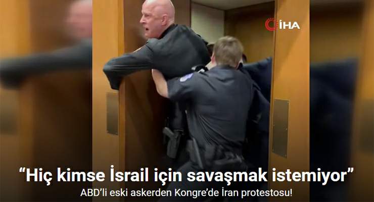 ABD Senatosu’nda eski askerden “Kimse İsrail için savaşmak istemiyor” protestosu