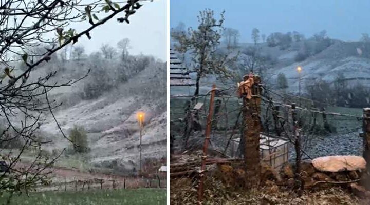 Tokat’ta bahar mevsiminde kar sürprizi