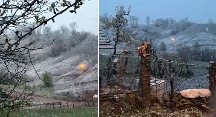 Tokat’ta bahar mevsiminde kar sürprizi