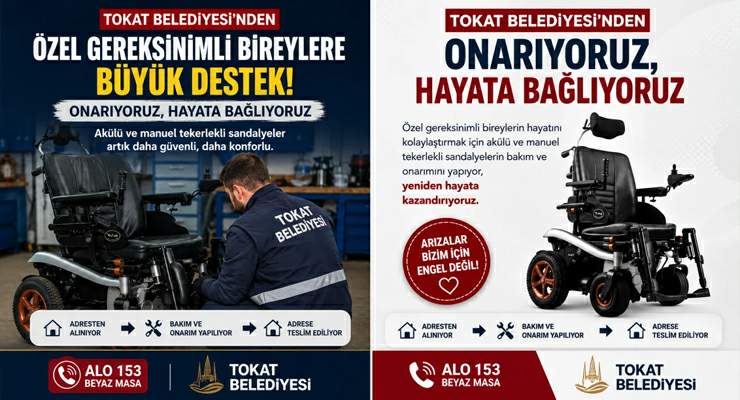 Tokat Belediyesi’nden özel gereksinimli bireylere büyük destek
